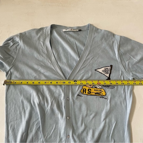 JC de CASTELBAJAC Cardigan Sweater Peanuts Snoopy Size M Light Blue - Picture 4 of 12